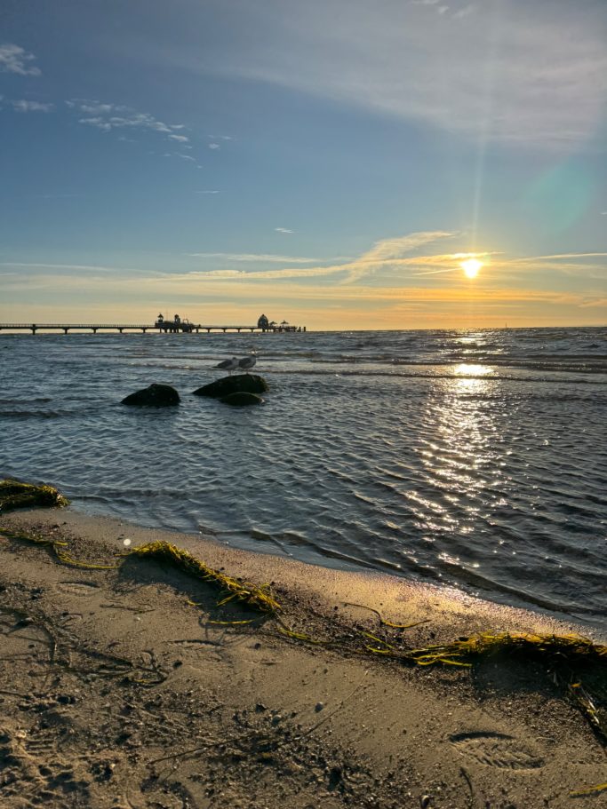 Strand mit Blick auf die Seebrücke